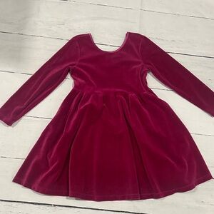 Hanna Andersson Velvet Long-Sleeve Dress - Pink 6-7